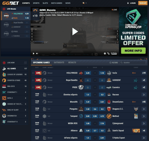 eSport Wetten Tuniere gg.bet